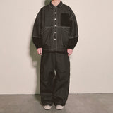 reverse Terry Pocket Denim Jacket_black