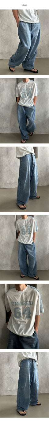 [UNISEX] パラシュートバルーンデニムパンツ (2color)