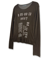 Stencil Numbering Long Sleeve Tee_Brown