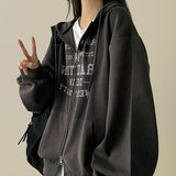 Vision Star Lettering Two Way Hooded Zip-Up