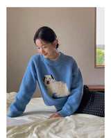 3D Embroidery Ribbon Fleece Deco Knit Sweater