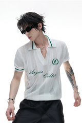 Mesh Panel Polo Shirt