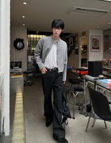 Media Rib Flare Denim Pants