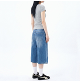 ストレッチコットンスリムショートスリーブTシャツ メランジ