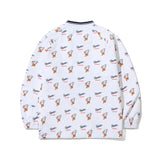 BSRBT SPORTY PULLOVER SNAP JACKET - WHITE/BEIGE