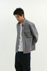One Pocket Regular Check Shirt (Navy)