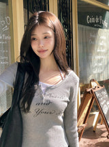 ハーフボタン 深Uネック ワッフル フードTシャツ(3color)
