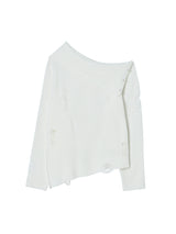 DAMAGE OFF SHOULDER KNIT WHITE