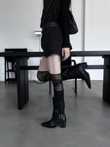 double buckle mid boots