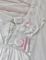 princess ribbon shushu (hair scrunchie) - white