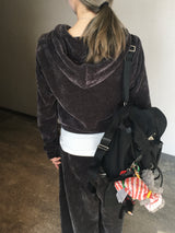 Acorn Velvet Crop Hoodie (3c)