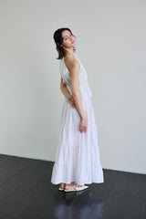 PEARL HALTERNECK TOP / WHITE