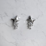 [IZNA Mai Earrings] コズミックミネラルピアス - Silver Color
