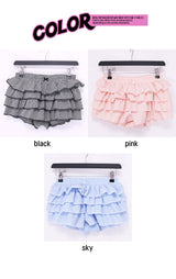フリルリボンチェックショートパンツ (3color)