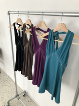 stud halter sleeveless