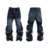 SEXXDEVIL Destroyed Washed Knife-Washed Jeans