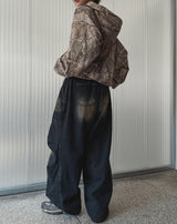 Lowkey Washing Quilting Balloon Denim Pants