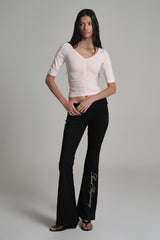 Soft Blush Shirring Top, Pink