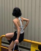 Ribbon Polka Dot Halterneck Sleeveless