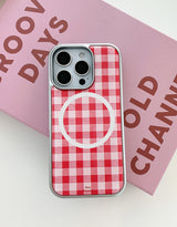 [MADE]ピクニックレッド エポキシ シルバー MagSafe対応 iPhoneケース