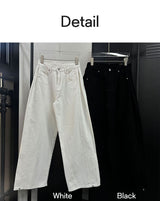[Unisex] バックストラップワイドデニムパンツ(2color)