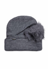  FLUFFY FORM BEANIE . GREY
