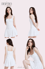 White Bustier Punching Dress Set