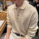 LMN Dot Raglan Button Collar Knitwear (5 colors)