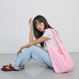 しわ加工バッグ_ピンク