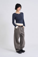 Pigment curved denim pants