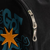 Printed Twill Pocket Backpack (Black)