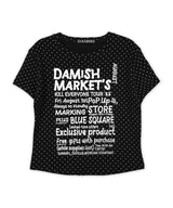 マーケッツドットグラフィックTシャツ_ブラック