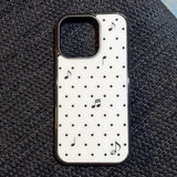 xs ♩♪♬ ドット (white) グラスバンパーiPhone ケース