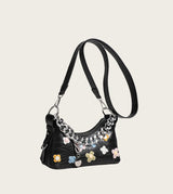 Color Flower Baguette Crossbody Bag