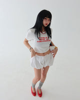 ガールフレンドレタリングクロップドTシャツ