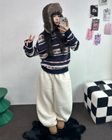 クリームテディシープファーロングパンツ🧸🤎🐑🖤3COLOR