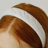 ジャガードリボンボリュームヘアバンド (White)