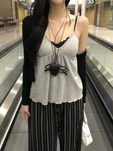 Blair Built-in Bra V-neck Flare Sleeveless Top