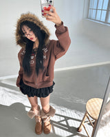 Suede cancan skirt pantskirt