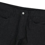 flare washed denim pants (black)
