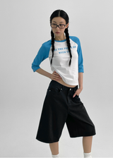 [MADE] Conzi Contrast Raglan 3/4 Sleeve Tee