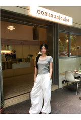 サイドポイントリボンショートスリーブtシャツ