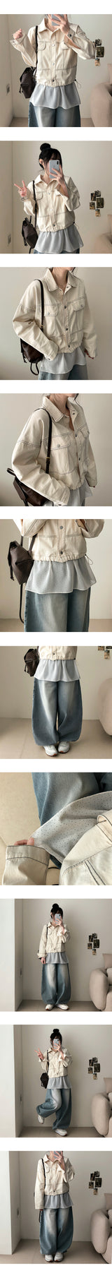 Rion dot chiffon layered wrap skirt