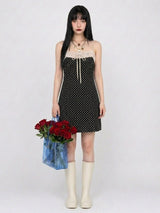 DOT COMBI MINI DRESS