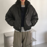 Linec Glossy Short Hooded Padded Jacket