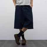 Or one-tuck burmuda denim 2color