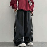メルボルンスリーラインデニムワイドバンディングパンツ