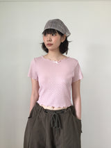 リボンドット半袖(4color)
