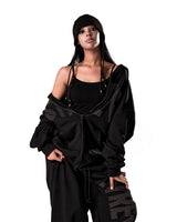 NO STRESS HOTFIX SET HOOD ZIP-UP BLACK