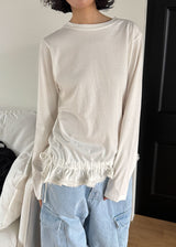 レースフリルロングスリーブTシャツ